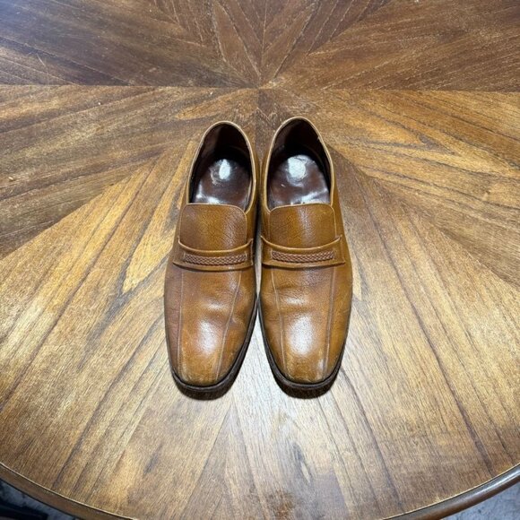 Vintage Florsheim Cognac Loafers Bike Toe Men’s 10.5 D Braided Brown Leather main image 12